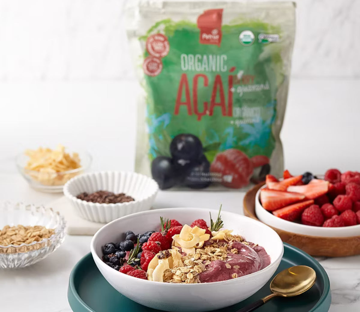 Açai with guarana (pure, organic) - Petruz - 4 saches of 100g