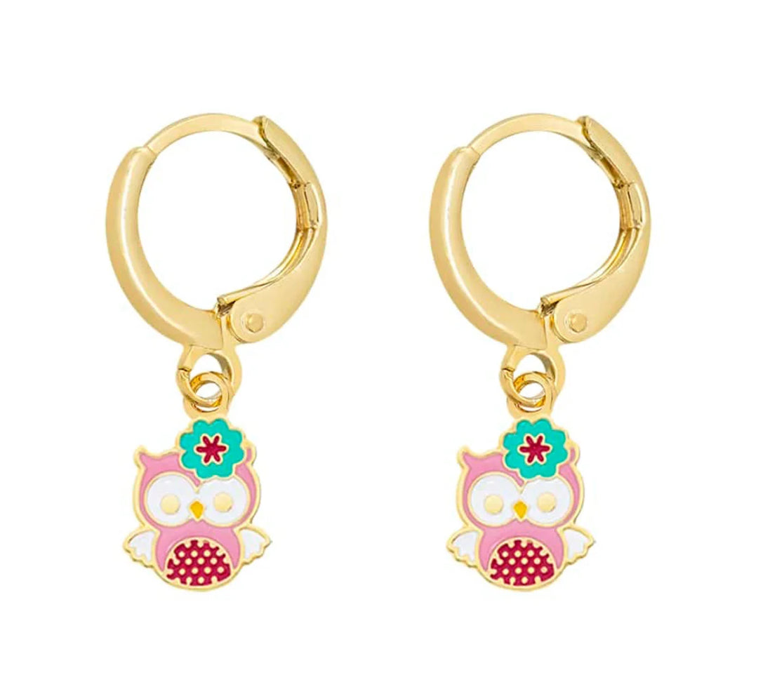 Earrings (Owl), 18K gold plated  - Kids/ Toddlers -